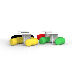 SEAT Panca gonfiabile Axion Omega con il tavolo rigido